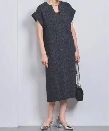 유나이티드 애로우즈 오버롤 스커트 트위드 원피스 깔끔한