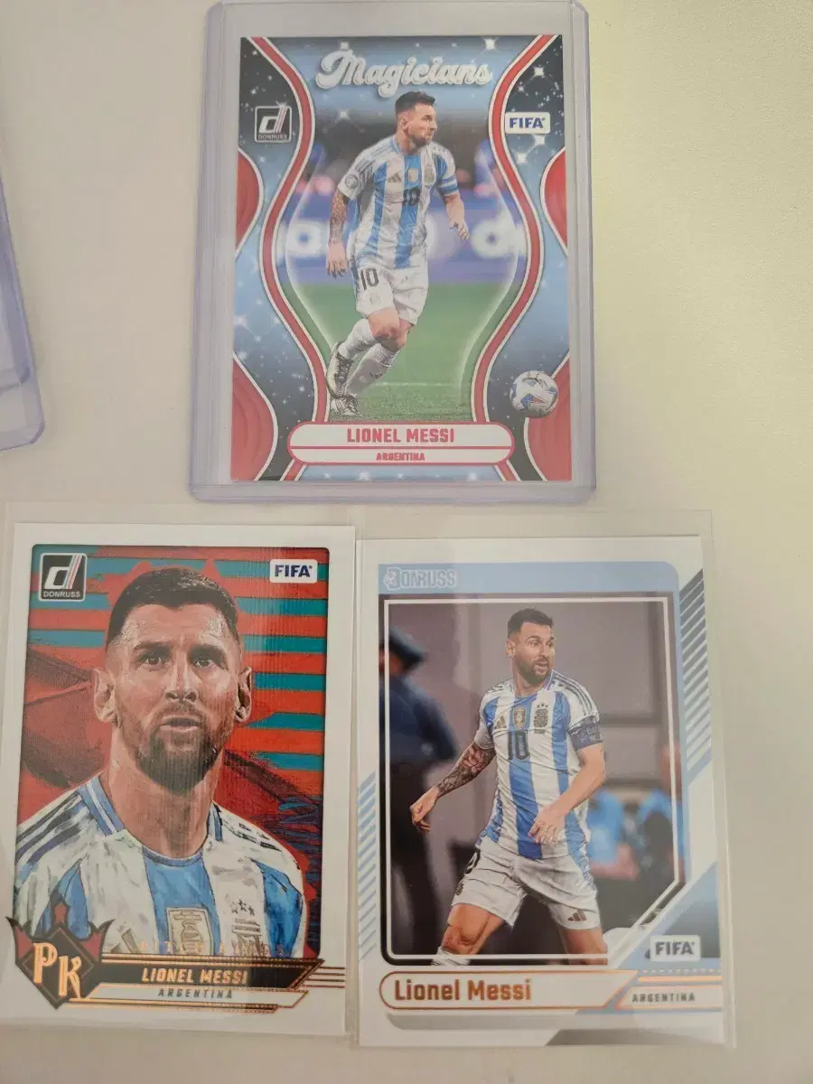 리오넬 메시 Donruss 축구 카드3종