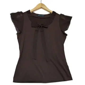 y2k 프릴 브라운 반팔 상의 리본 히메갸루 00s morikei