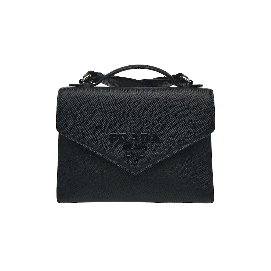 普拉达（Prada）Monochrome Saffiano 黑色单肩包
