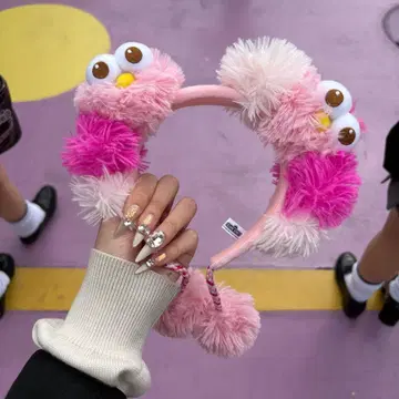 모피 머리띠 USJ 캐릭터 머리띠 핑크