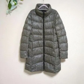 UNIQLO 유니클로 울트라 라이트 다운 자켓 체크 무늬 롱 기장 L