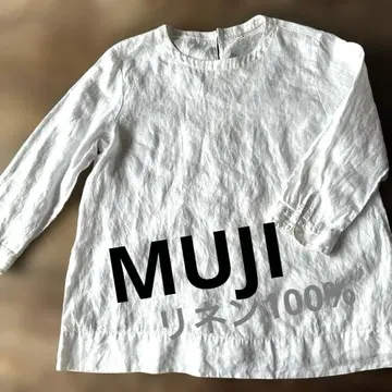 무인양품 (MUJI) 오가닉 린넨 워싱 7부 소매 블라우스