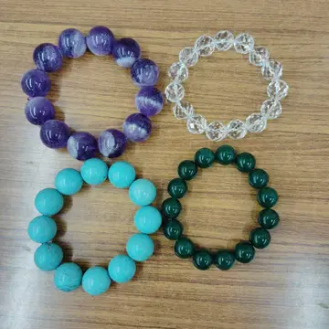 자수정 터콰이즈 크리스탈 그린 마노 팔찌 세트