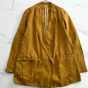 현행 택 근년 티카 린넨100% 더블 브레스트 테일러드 자켓