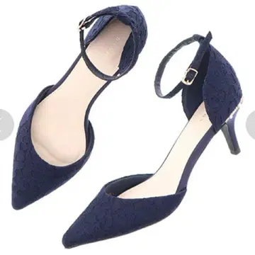 RANDA 비쥬 x 펄 레이스 세퍼레이트 펌프스 네이비 S