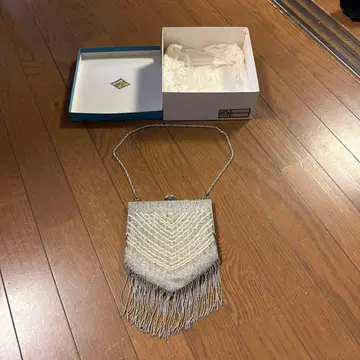 [새상품급] 비즈 파티백 화이트 빈티지 미니백 클러치