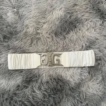 화이트 G 로고 개더 벨트
