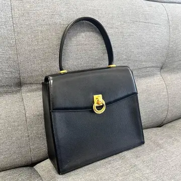 준 아시다 블랙 핸드백 골드 금장 장식 D189