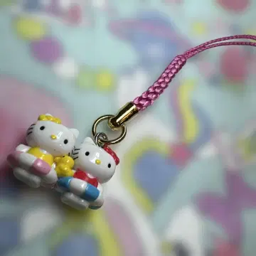 산리오 헬로키티 더블 키티 튜브 스트랩 당시 물건 레트로