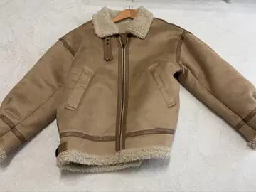 ungrid 베이지 무스탕 코트 지퍼 포함