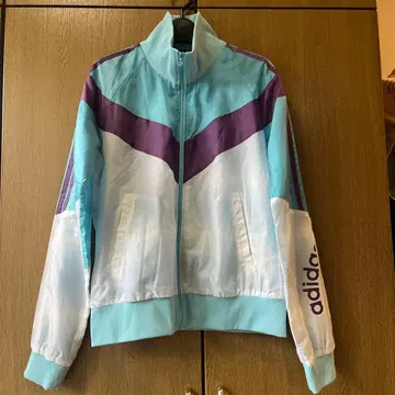 adidas 나일론 자켓 L 상당 스카이블루 보라색