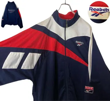 90s 구제 의류 Reebok 빅 벡터 로고 저리 트랙 자켓 빅 사이즈
