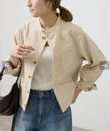 FRAMeWORK 실크 혼방 스탠드 카라 자켓