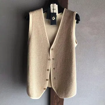 LARDINI 베이지 코튼 니트 베스트