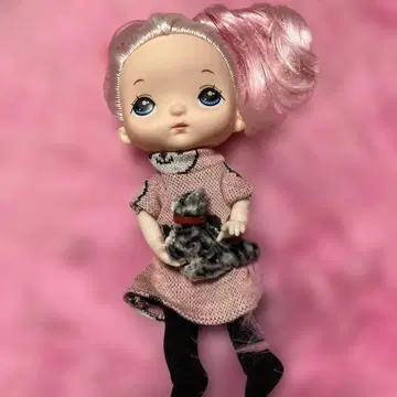 인형 핑크색 머리카락 봉제 고양이 인형 포함