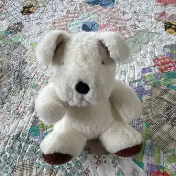 새상품급 산애로우 봉제 인형 강아지 19cm 레트로 복슬복슬 화이트