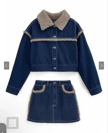 GRL 보아 데님 자켓 & 미니 스커트 셋업