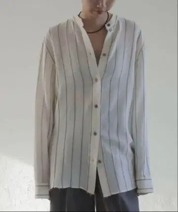 plage riam 밴드 카라 스트라이프 셔츠