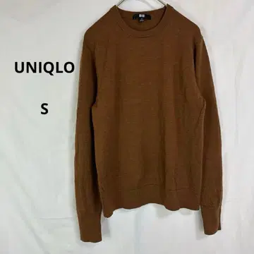 유니클로 UNIQLO 메리노울 크루넥 스웨터 [ S ] 브라운 울
