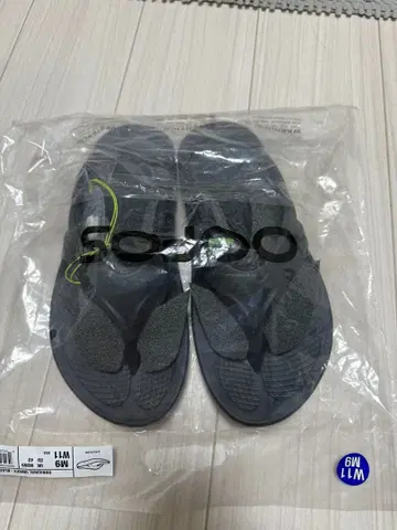 Oofos 블랙 슬라이드 샌들 M9/W11/EU42 28