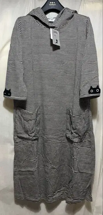 새상품 와코루 마타노 아츠코 5부 소매 룸웨어 블랙 M 사이즈