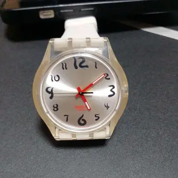 Swatch 화이트 고무 벨트 새상품급 작동품