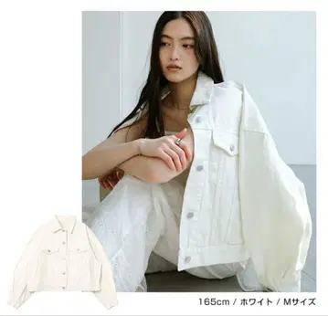 화이트 데님 숏 자켓 M
