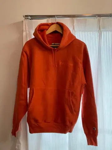 오렌지 자수 Champion reverse weave 기업 로고