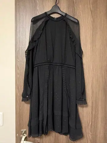 새상품급 올세인츠 원피스 쉬폰 레이스 도트