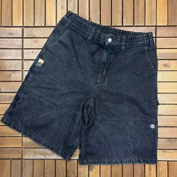 ELEMENT 블랙 데님 배기 하프 팬츠 스케이트보드 스트릿