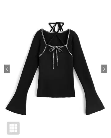 GRL 체크 무늬 리본 홀터넥 니트탑 [ru1639]