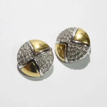 스와로브스키 귀찌 콤비 컬러 큐빅 백조 로고