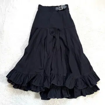 [새상품급] 쥬에티 프릴 롱 스커트 블랙 피쉬테일 M
