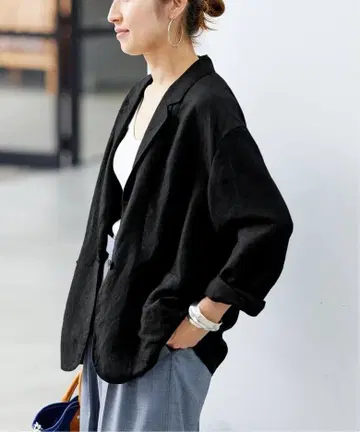 프레임워크 레이온 린넨 테일러드 자켓 38 블랙