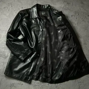 새상품급 REPORTAGE RGA 레포르타주 천연 가죽 카 코트 블랙