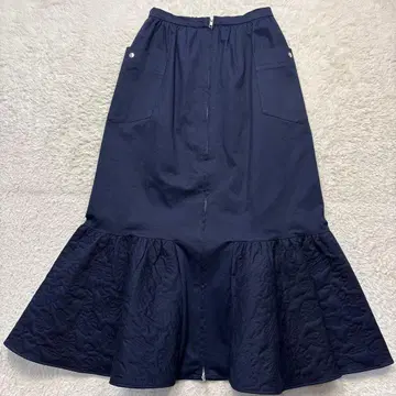 rosymonster 사파리 퀼팅 머메이드 스커트 네이비