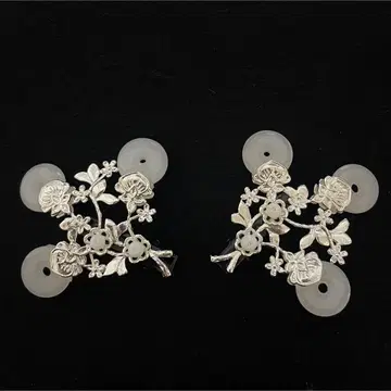 실버 925 꽃 모티브 귀걸이