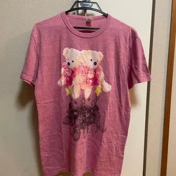 오모리 세이코 라이브 티셔츠 핑크 곰