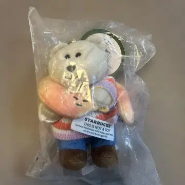 STARBUCKS 곰 봉제 인형 키링 약 10cm