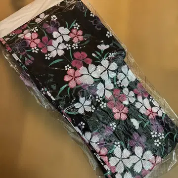 미사용 새상품 유카타 오비 일본 나막신 3종 세트 꽃무늬 여름 축제 냉감