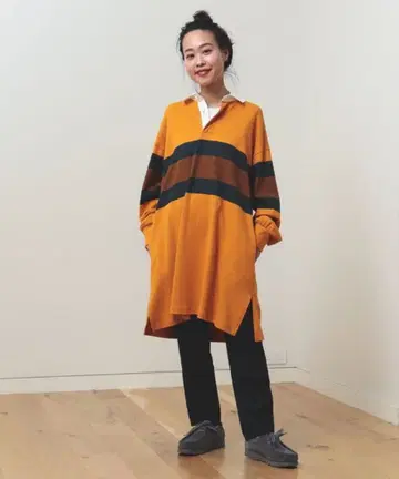 빔즈 보이 라거 셔츠 원피스 긴팔 셔츠 롱 T