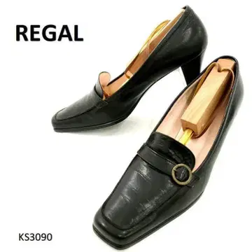 리걸 새상품급 스퀘어토 천연 가죽 가죽 스트랩 금장 장식 24cm 일본제