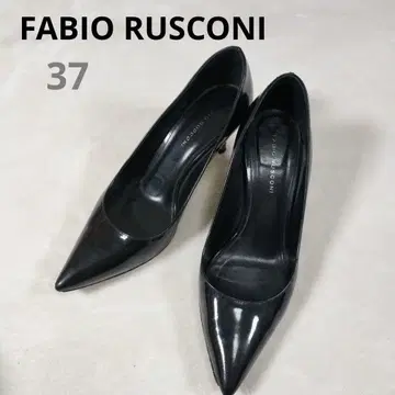 FABIO RUSCONI 에나멜 펌프스 37 블랙 힐 이탈리아제