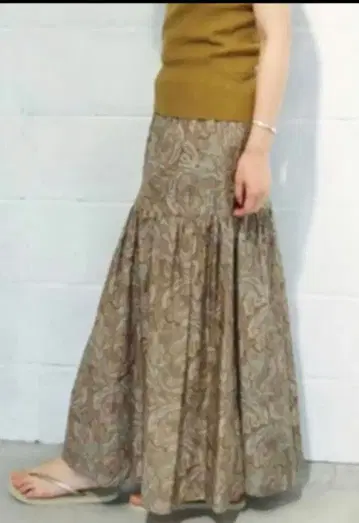 plage 코튼 실크 페이즐리 스커트