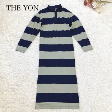 s2617 [ 자영 ] 폴로 롱 원피스 보더 캐주얼 면 100%