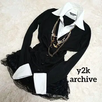 미사용 레이어드 스타일 원피스 Y2K 갸루 페어리 그런지 다크코어 L