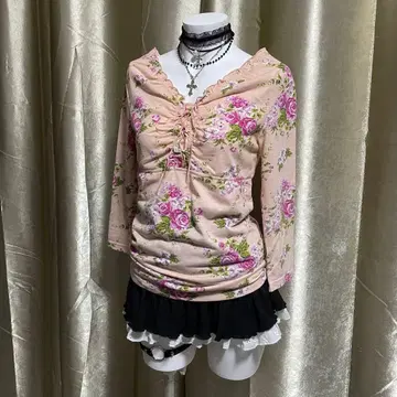 레이스업 티셔츠 모리걸 페어리 그런지 coquette