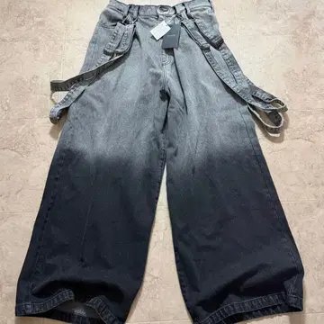 [ 택 포함 미사용품 ] cussil 더블 서스펜더 와이드 팬츠 Y2K