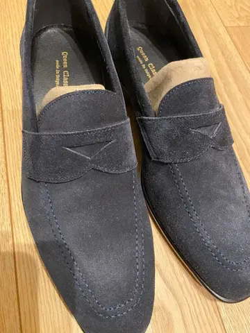 [ QueenClassico ] 스웨이드 로퍼 네이비